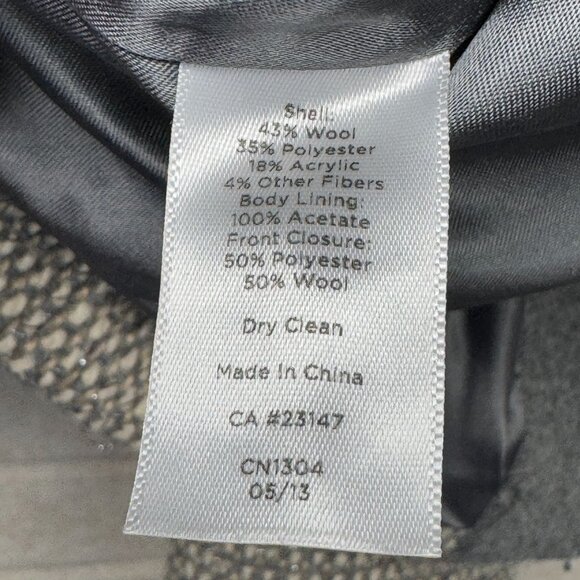 Talbots Tweed Jacket Gray Wool Blend Zip-Up Cuff Blazer Career Sport Coat 6P - Picture 11 of 16